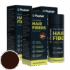 SET 3 balenia Plushair HAIR FIBERS vlasové vlákna - tmavo hnedá